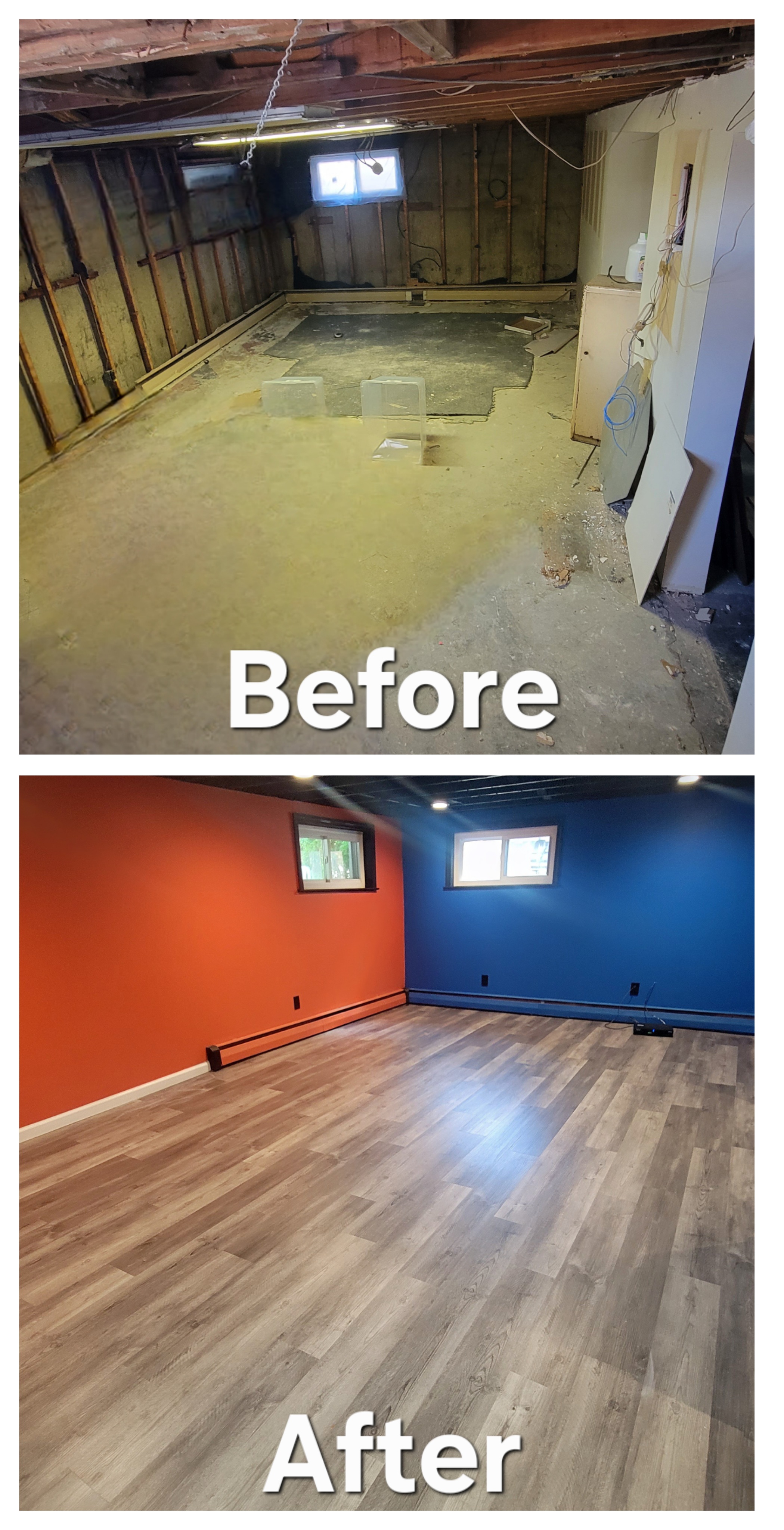 Basement Remodel with Vinyl Planks